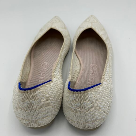 Rothy’s The Point Flats Lily Ivory Beige Knit Women’s Size 10.5 Sustainable - Picture 5 of 16